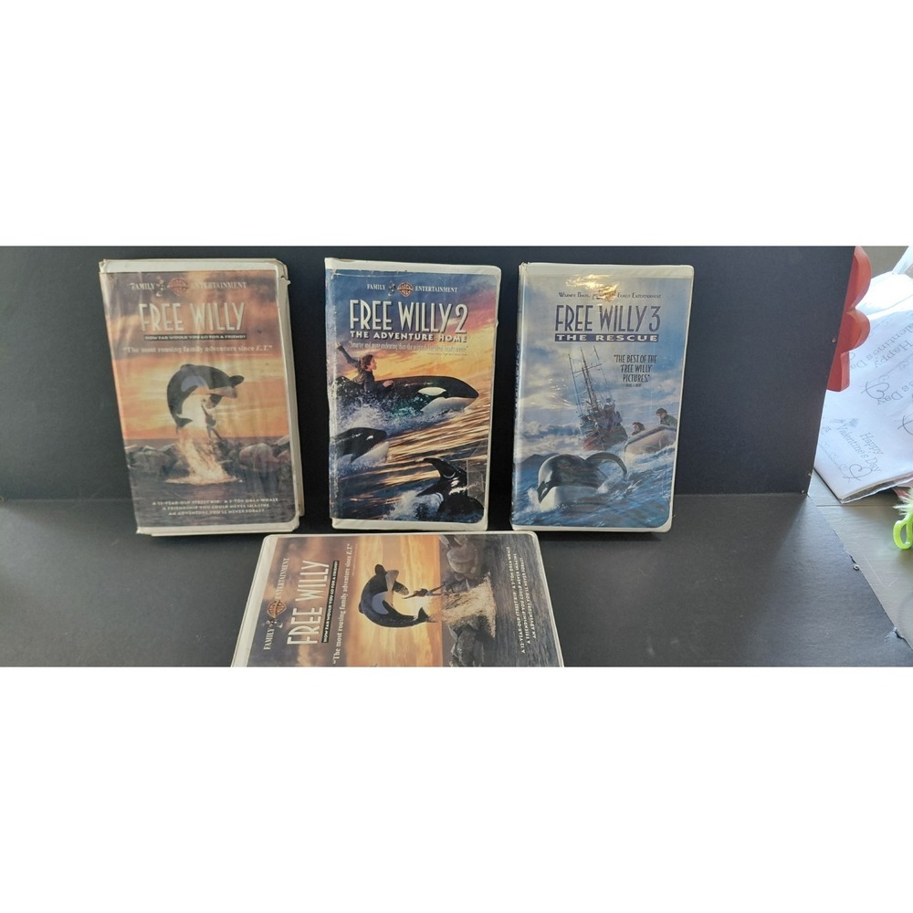 Collectible Old Media vintage Free Willy VHS trilogy collection 90s Family Movie